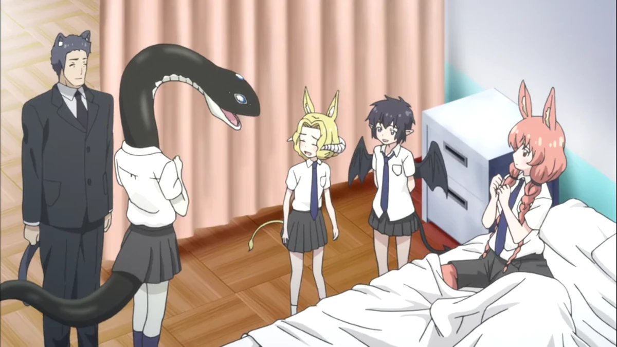 The appearance of snake-girl Sassassuul causes alarm at first