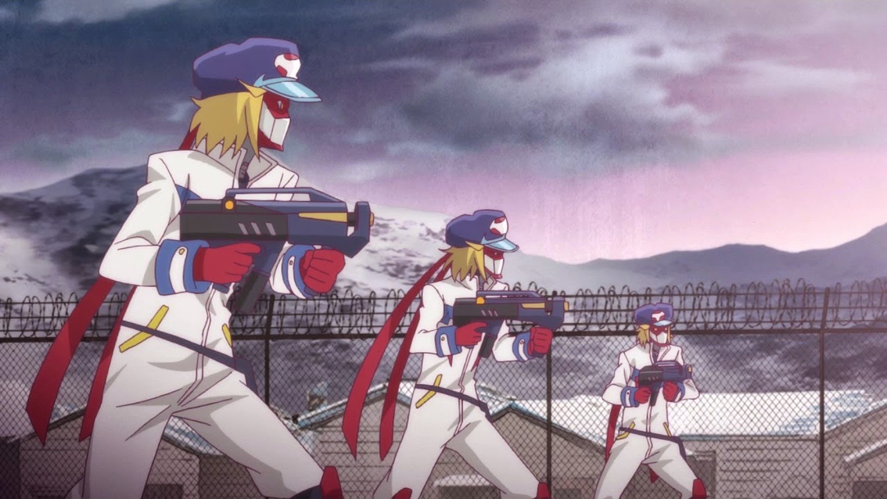The bad guys are a legion of robot Yattermen!